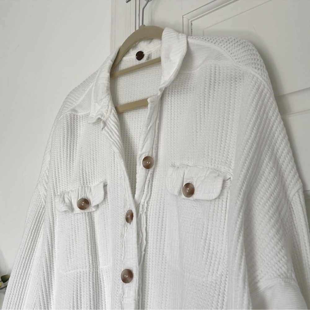 Free People One Scout Oversized Jacket White Size M - Picture 9 of 13